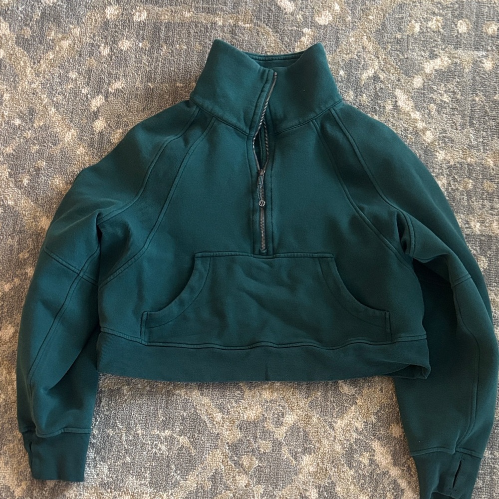 lululemon athletica Forest Green Half-Zip Sweater
